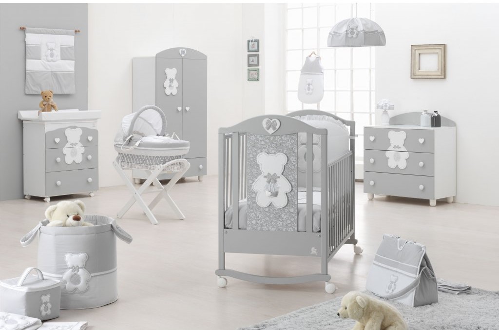Italbaby šedá detská izba fiocco